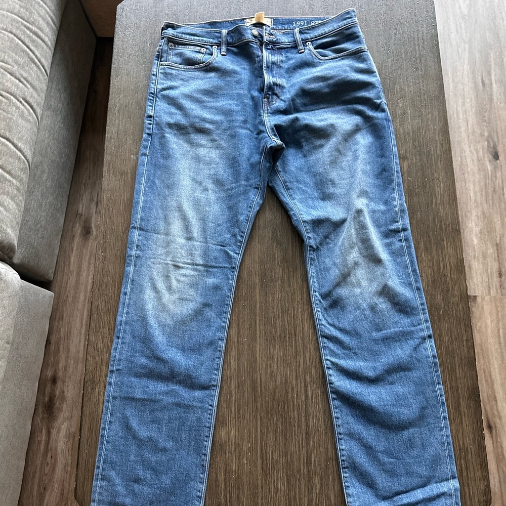 Madewell Slim Straight 34x32 Blue Jeans